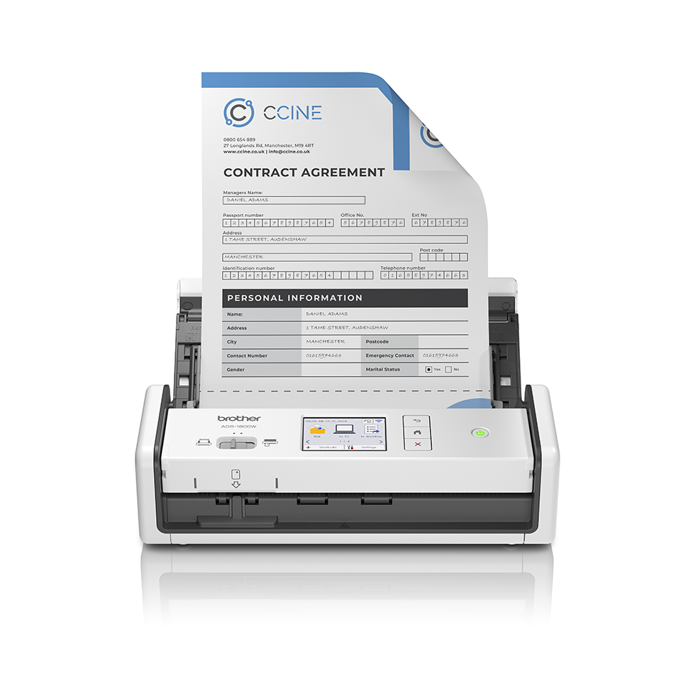 [ADS1800WUN1] Brother ADS-1800W document scanner, A4, 20 ppm, duplex