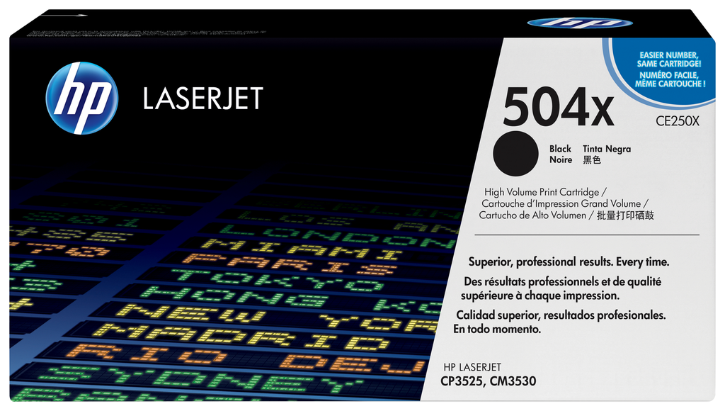 HP 504X / CE250X black XL toner, 10,500 pages