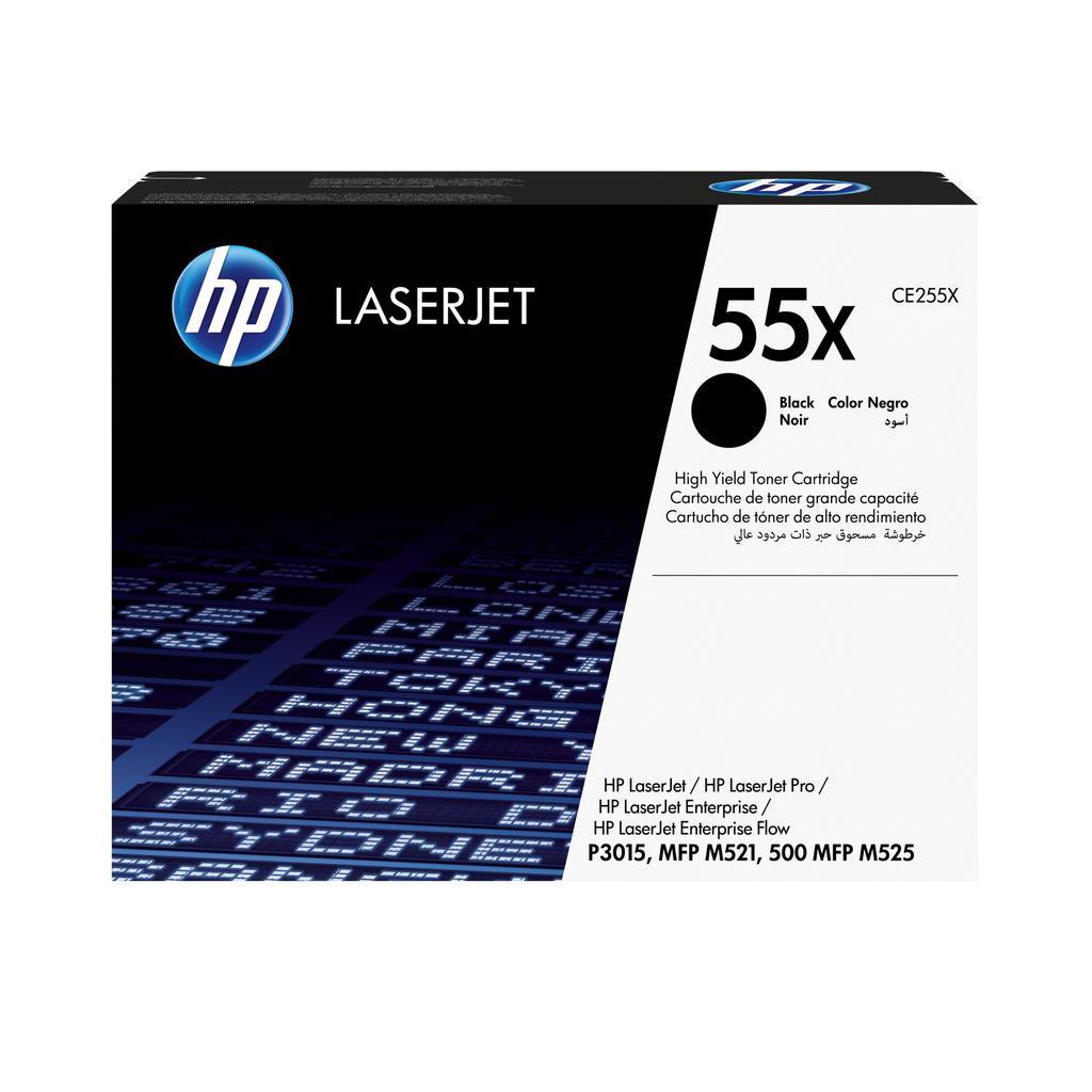 HP 55X / CE255X black XL toner, 12,500 pages