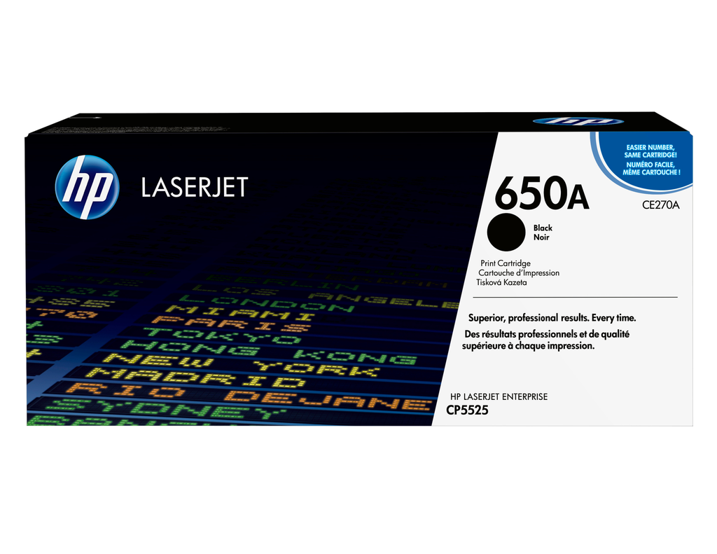 Toner HP 650A / CE270A noir, 13 500 pages