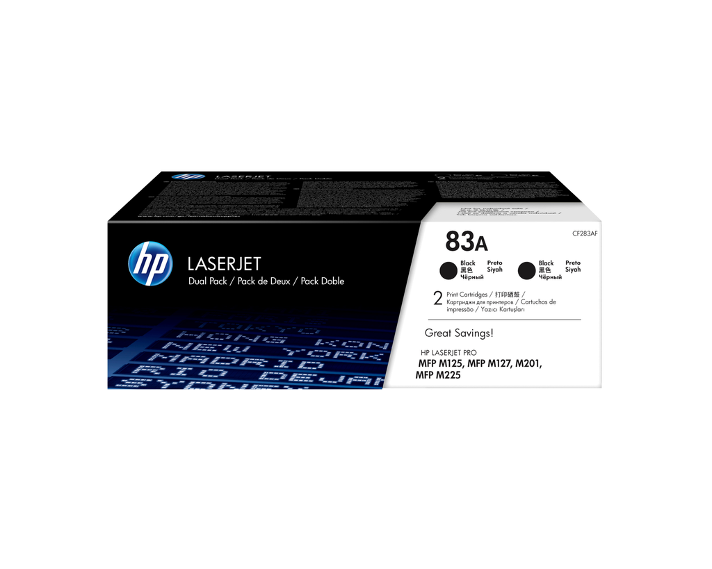 2er-Pack Toner HP 83A / CF283AD Schwarz, 2 x 1.500 Seiten