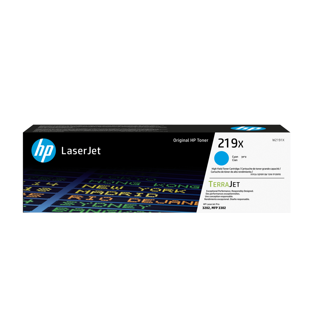 HP 219X / W2191X cyan XL toner, 2,500 pages