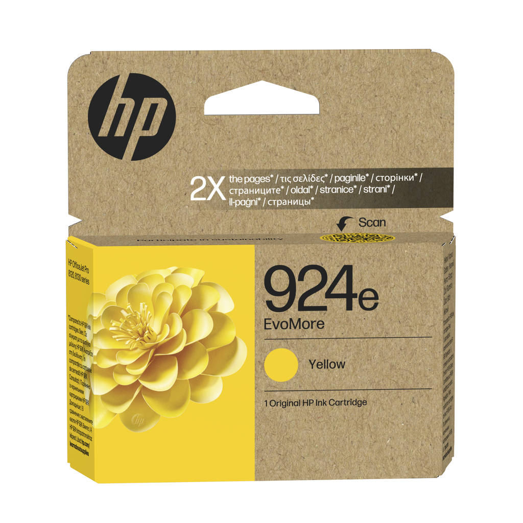 HP 924E / 4K0U9NE yellow XL ink cartridge, 800 pages