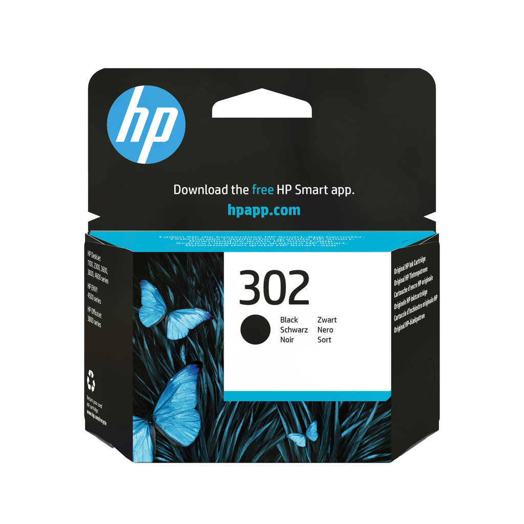 Cartouche d'encre HP 302 / F6U66AE noire, 170 pages