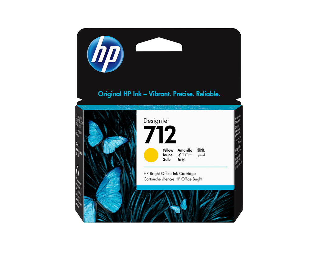 HP 712 / 3ED69A yellow ink cartridge, 29 ml