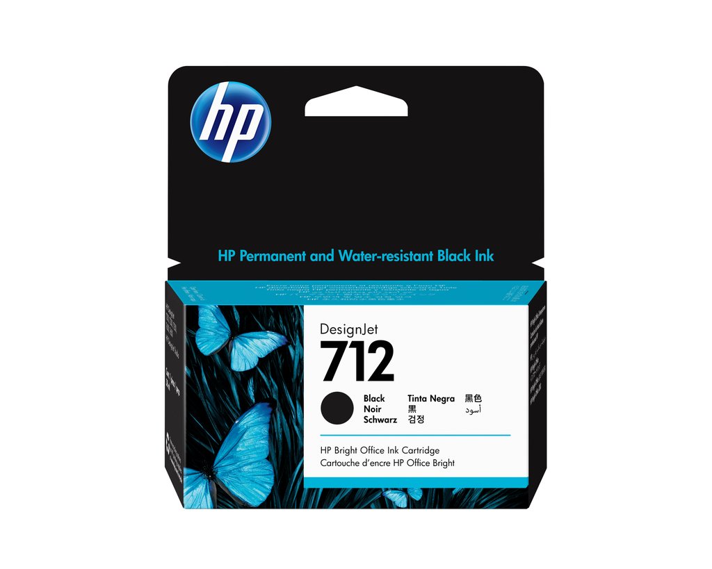 Tintenpatrone HP 712 / 3ED70A Schwarz, 38 ml