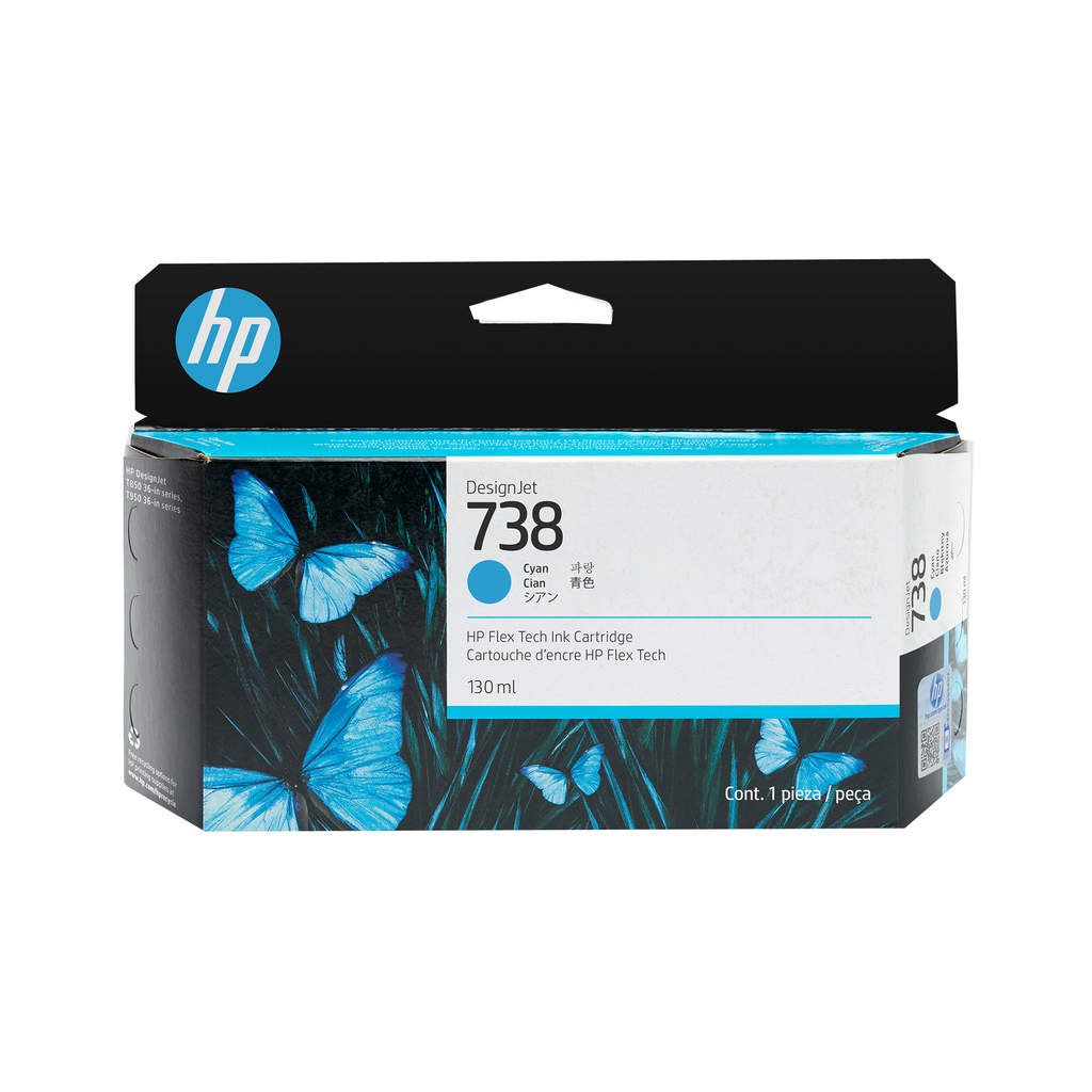 Cartouche d'encre HP 738 / 498N5A cyan, 130 ml