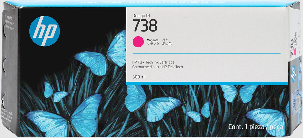 Tintenpatrone HP 738 / 676M7A Magenta, 300 ml