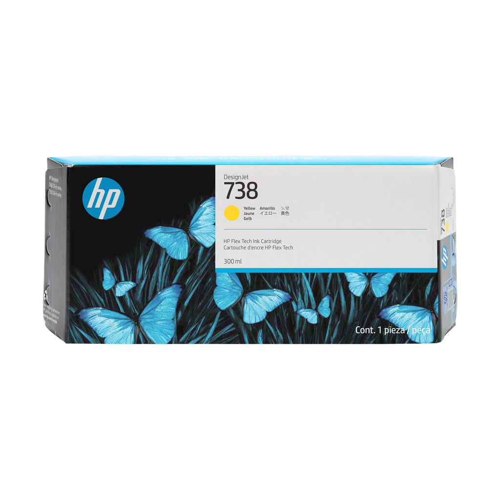 Cartouche d'encre HP 738 / 676M8A jaune, 300 ml
