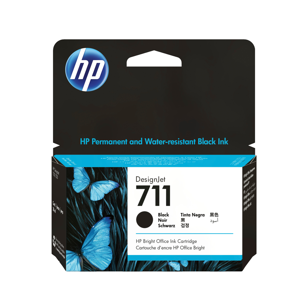 HP 711 / CZ129A black ink cartridge, 38 ml