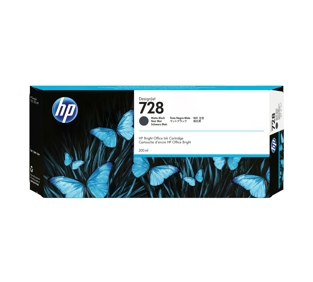 HP 728 / F9J68A black ink cartridge, 300 ml