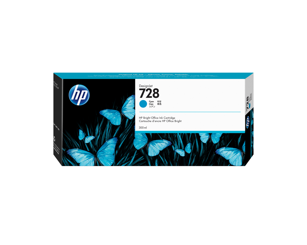 HP 728 / F9K17A cyan ink cartridge, 300 ml