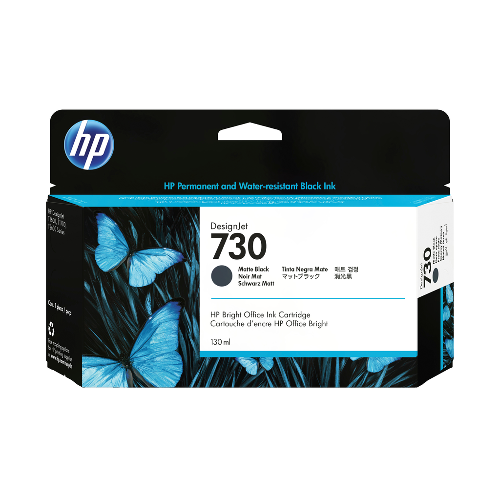 Cartouche d'encre HP 730 / P2V65A noire, 130 ml