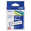 Brother TZe-111 / TZE111 laminated tape, black on clear, 6 mm x 8 m