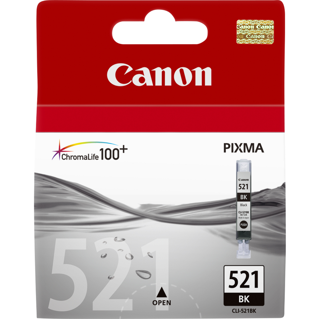 Canon CLI-521BK / 2933B001 photo black ink cartridge, 2,370 pages