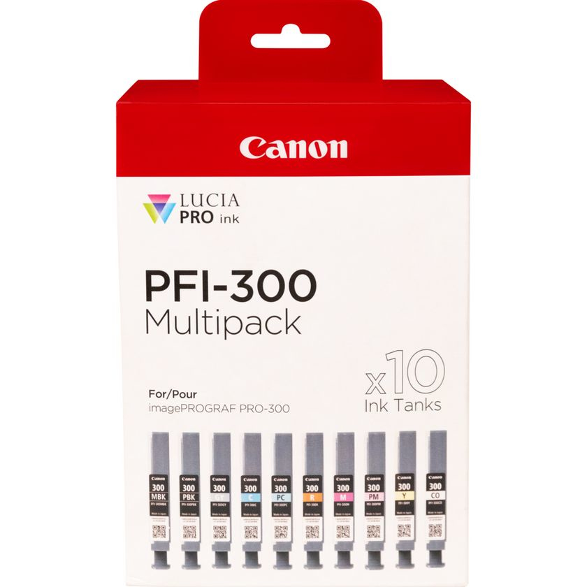 Canon PFI-300 / 4192C008 ink pack, 10 cartridges