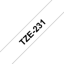 Ruban laminé Brother TZe-231 / TZE231, noir sur blanc, 12 mm x 8 m