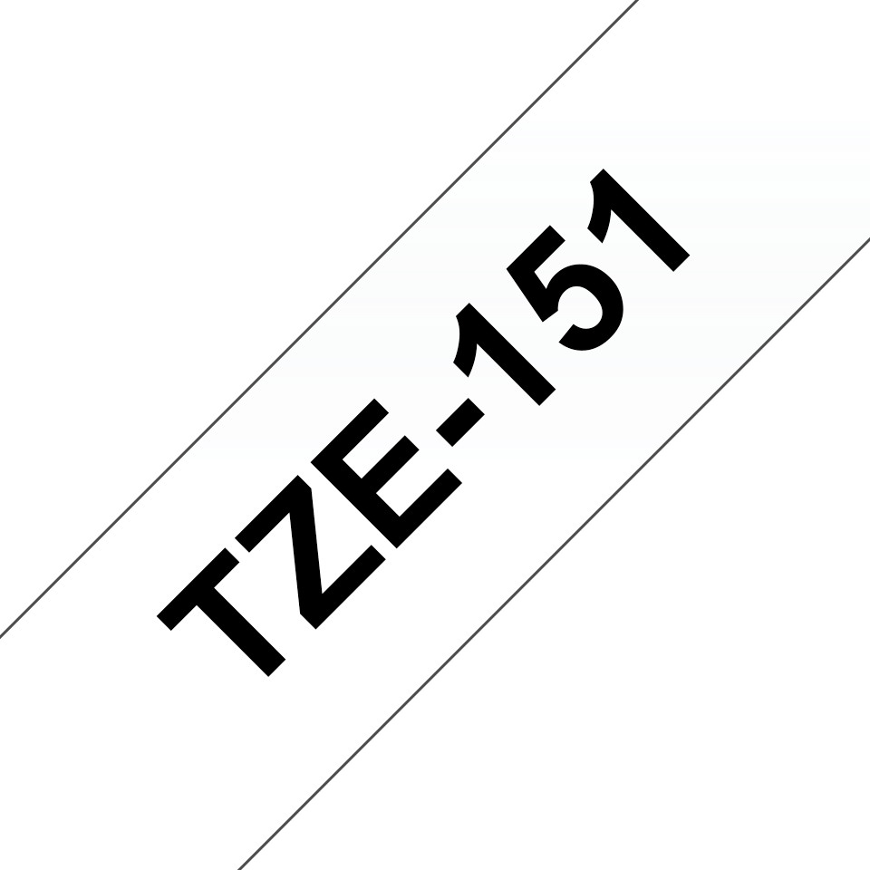 Ruban laminé Brother TZe-151 / TZE151, noir sur transparent, 24 mm x 8 m