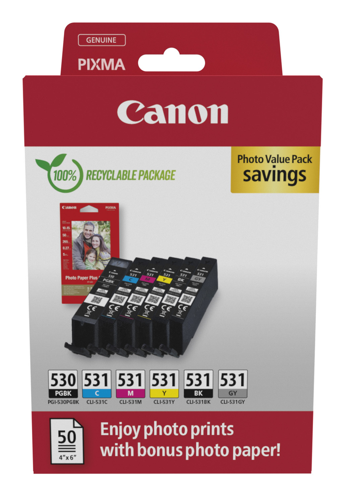 Canon PGI-530/CLI-531 / 6117C004 6-color ink pack