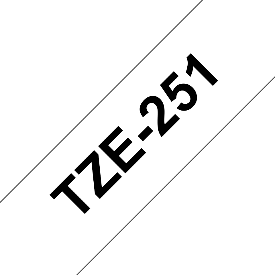 Brother Schriftband laminiert TZe-251 / TZE251, schwarz auf weiß, 24 mm x 8 m