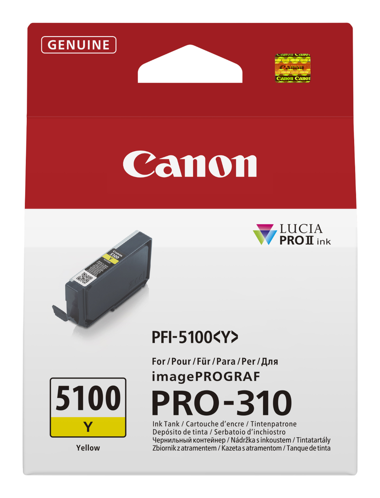 Canon PFI-5100 / 6955C001 yellow ink cartridge, 144 ml