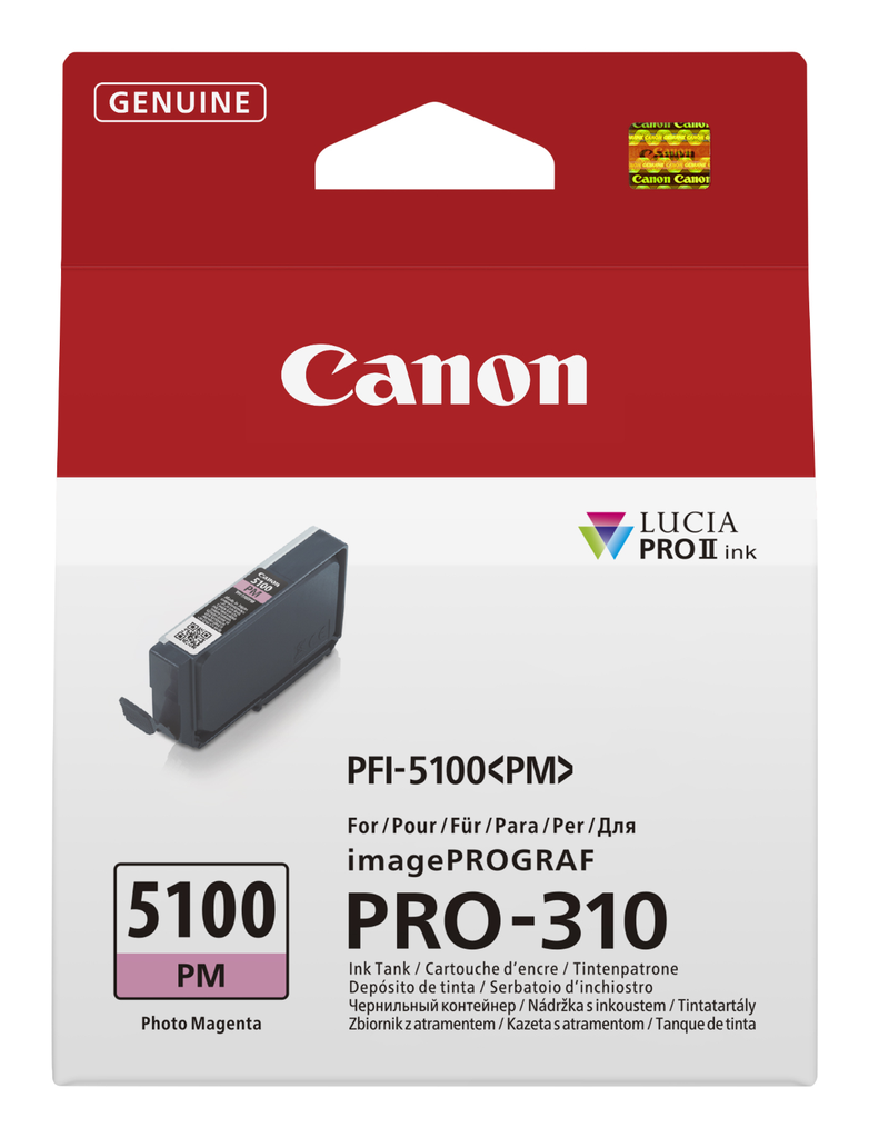 Canon PFI-5100 PM / 6957C001 photo magenta ink cartridge, 144 ml