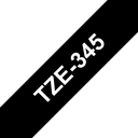 Brother TZe-345 / TZE345 laminated tape, white on black, 18 mm x 8 m