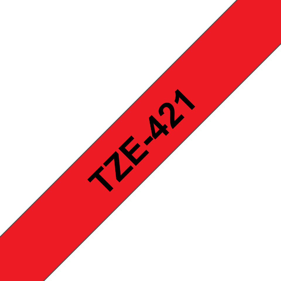 Brother Schriftband laminiert TZe-421 / TZE421, schwarz auf rot, 9 mm x 8 m