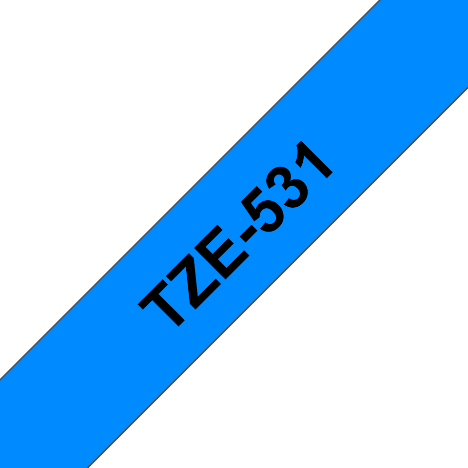 Brother Schriftband laminiert TZe-531 / TZE531, schwarz auf blau, 12 mm x 8 m
