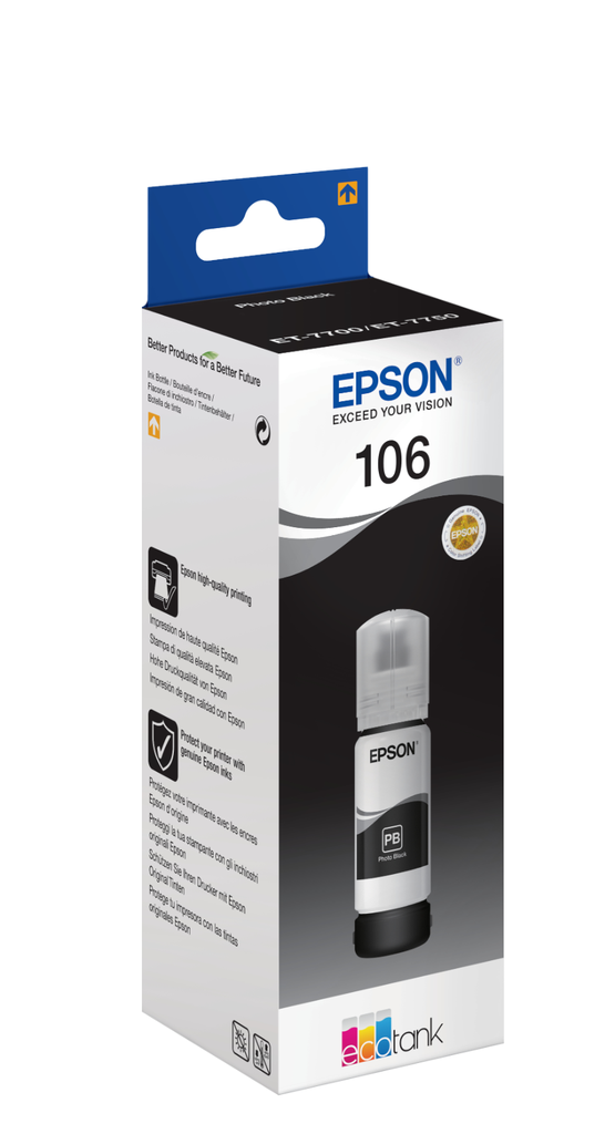 [C13T00R140] Tintenflasche Epson 106 / C13T00R140 Schwarz, 70 ml