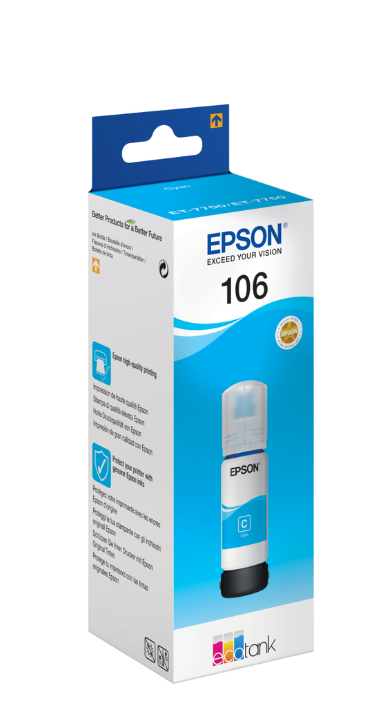 [C13T00R240] Bouteille d'encre Epson 106 / C13T00R240 cyan, 70 ml