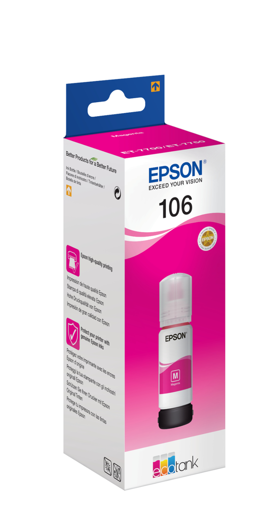 Epson 106 / C13T00R340 magenta ink bottle, 70 ml