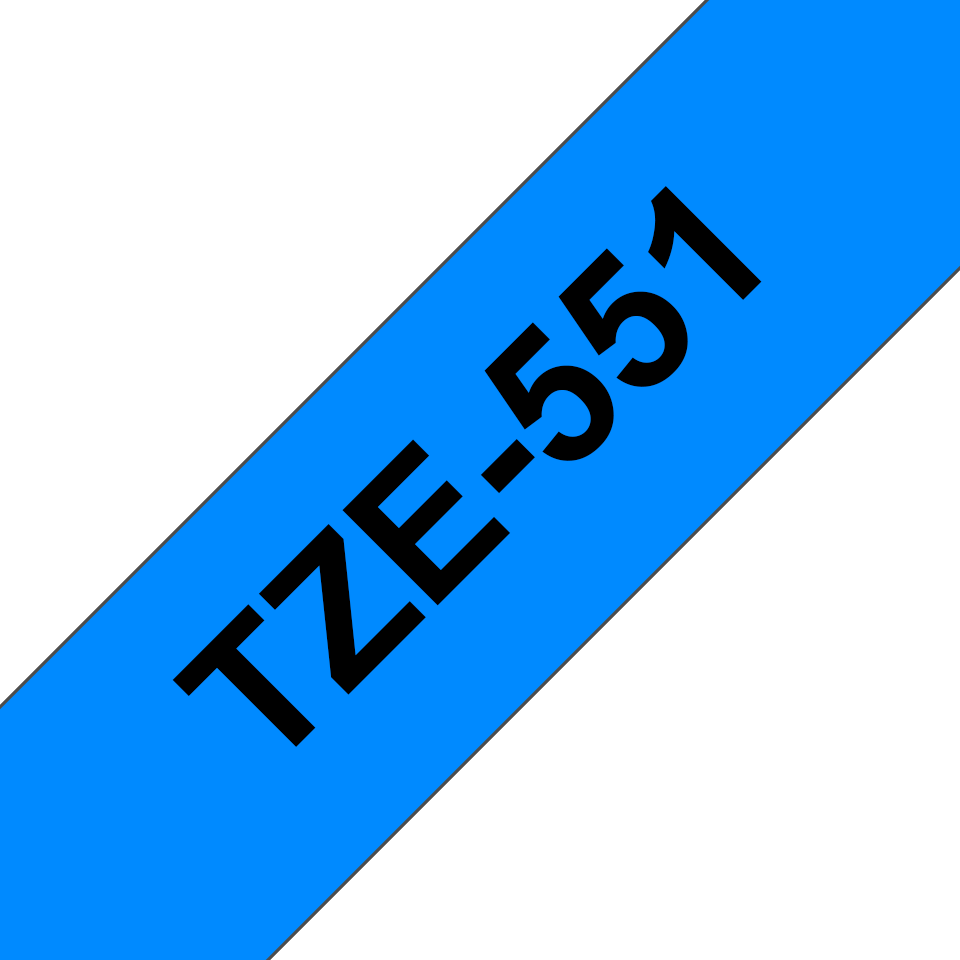 Brother Schriftband laminiert TZe-551 / TZE551, schwarz auf blau, 24 mm x 8 m