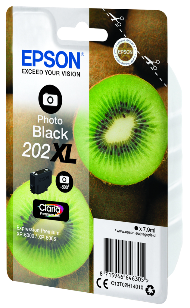 Epson 202XL / C13T02H14010 photo black XL ink cartridge, 800 pages