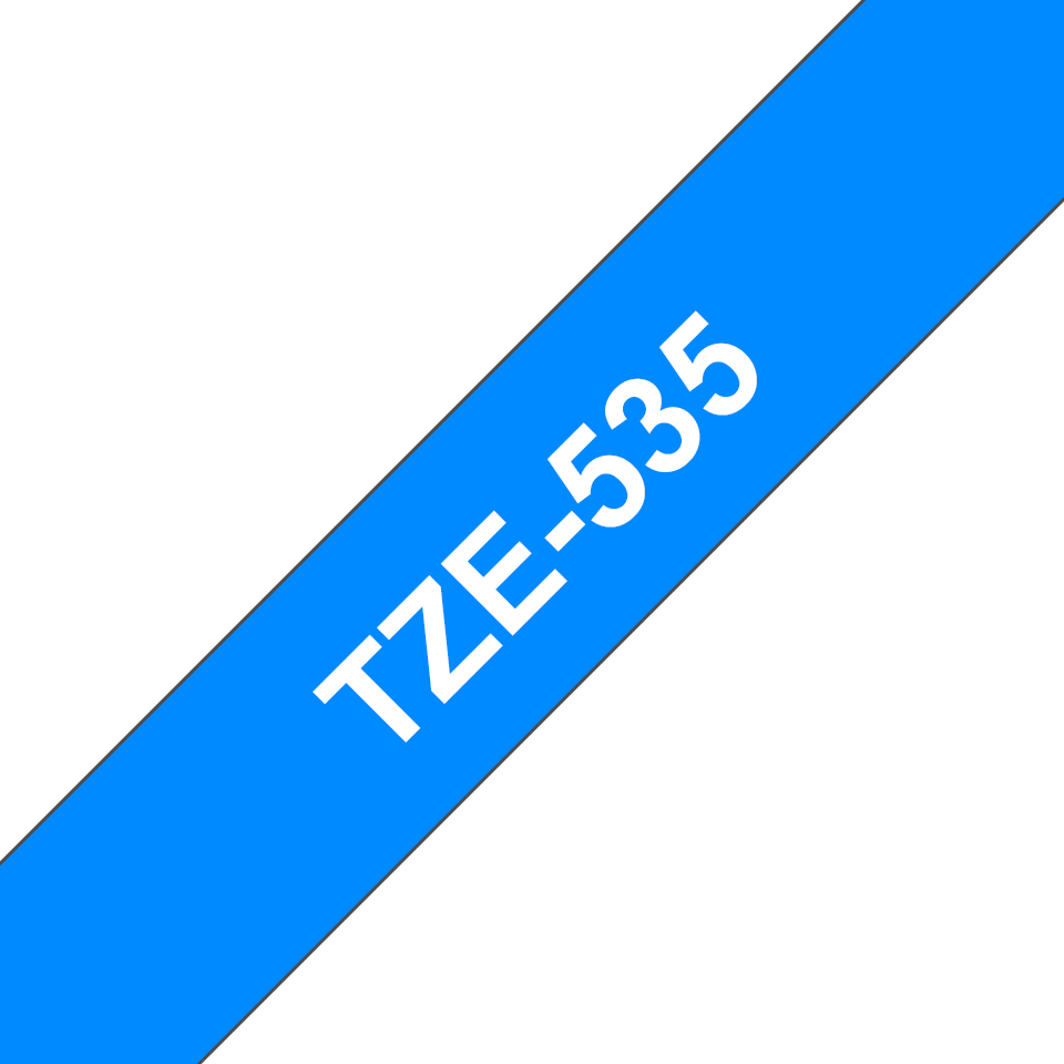 Brother TZe-535 / TZE535 laminated tape, white on blue, 12 mm x 8 m