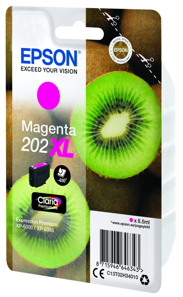 Epson 202XL / C13T02H34010 magenta XL ink cartridge, 650 pages