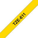 Brother TZe-611 / TZE611 laminated tape, black on yellow, 6 mm x 8 m