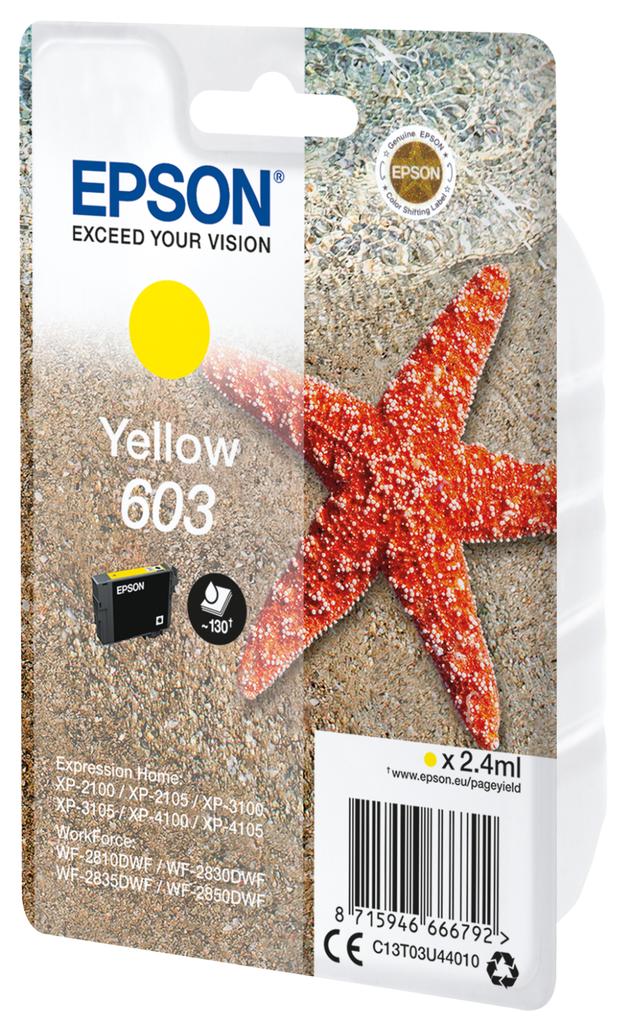 Tintenpatrone Epson 603 / C13T03U44010 Gelb, 24 ml