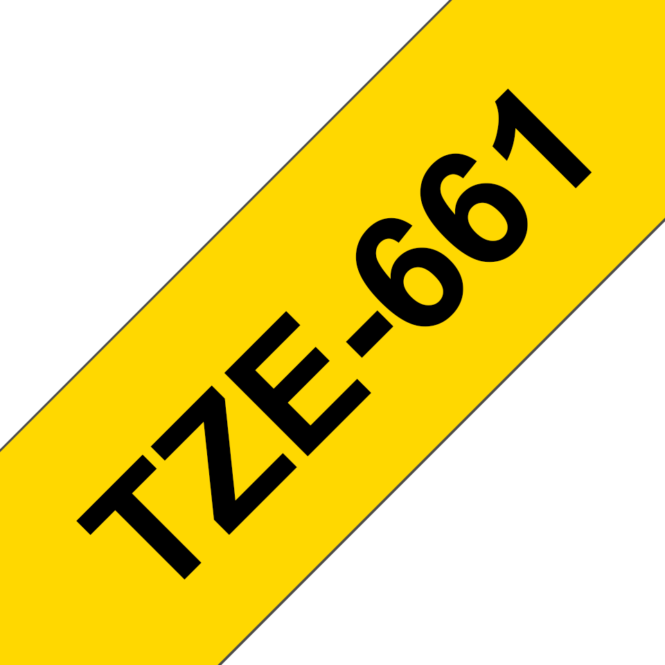 Brother Schriftband laminiert TZe-661 / TZE661, schwarz auf gelb, 36 mm x 8 m