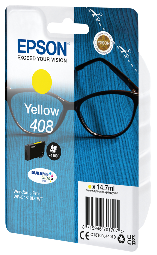 Epson C13T09J44010 yellow ink cartridge, 1,100 pages