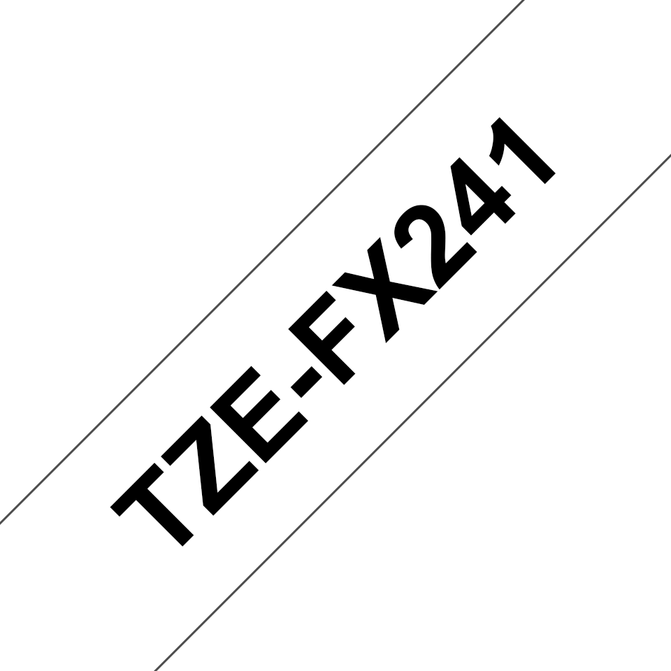 Brother TZe-FX241 / TZEFX241 flexible id tape, black on white, 18 mm x 8 m