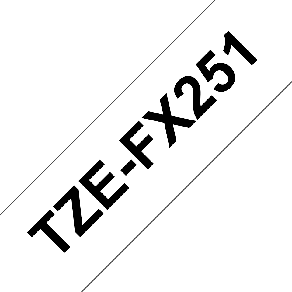 Brother Flexi-Tape TZe-FX251 / TZEFX251, schwarz auf weiß, 24 mm x 8 m