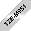 Brother TZe-M951 / TZEM951 matte laminated tape, black on matte silver, 24 mm x 8 m