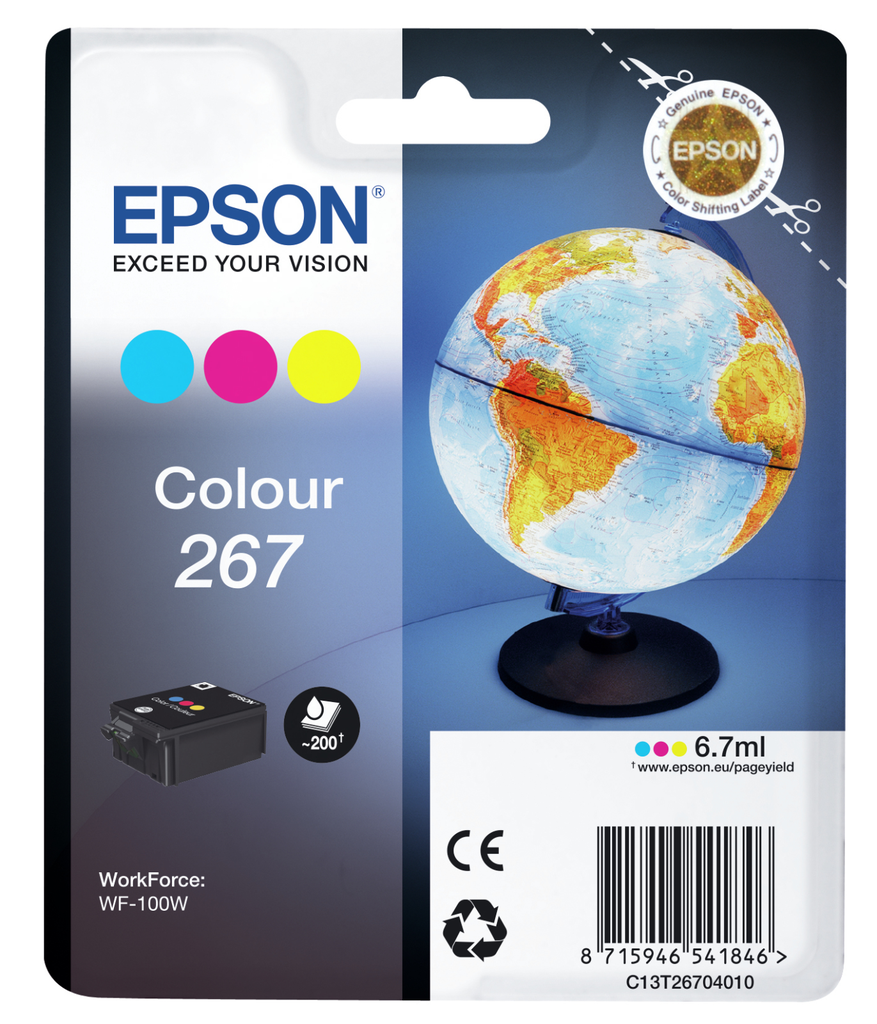 Tintenpatrone Epson 267 / C13T26704010 Dreifarbig, 200 Seiten