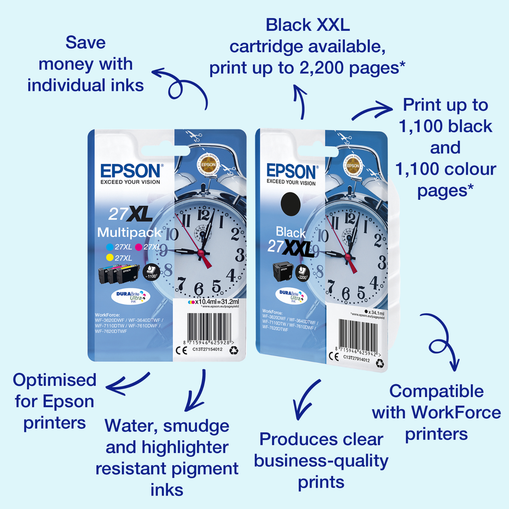 Epson 27 / C13T27014012 black ink cartridge, 350 pages