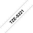 Ruban adhésif puissant Brother TZe-S221 / TZES221, noir sur blanc, 9 mm x 8 m