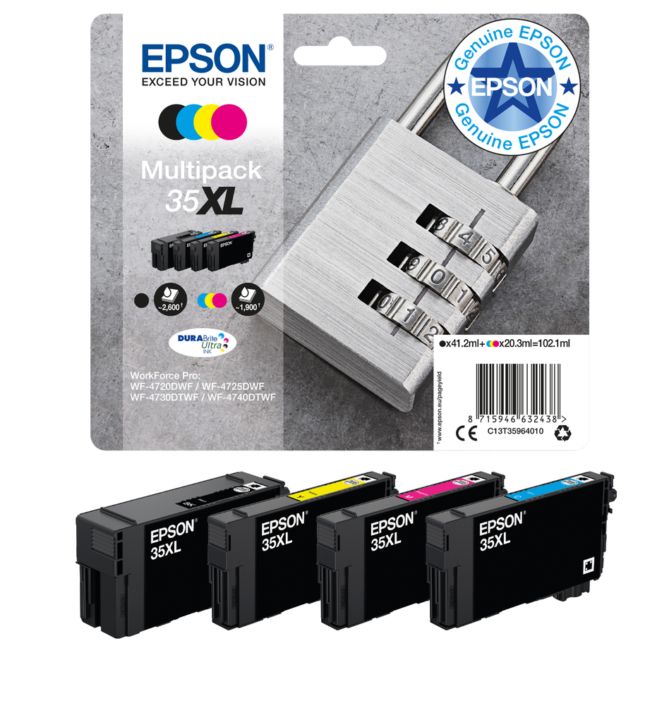 Cartouche d'encre Epson 35XL / C13T35964010 4 couleurs, 203 ml
