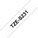 Brother TZe-S231 / TZES231 strong adhesive tape, black on white, 12 mm x 8 m