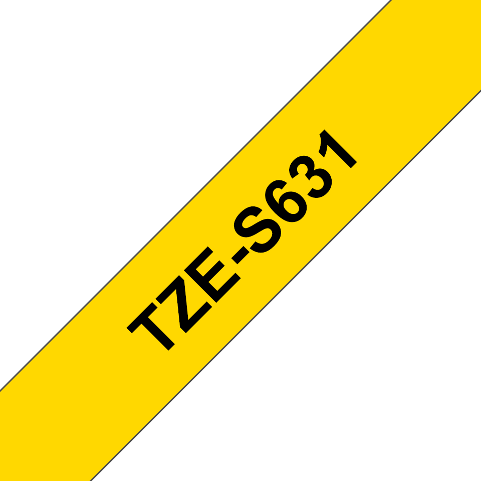Ruban adhésif puissant Brother TZe-S631 / TZES631, noir sur jaune, 12 mm x 8 m