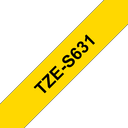 Ruban adhésif puissant Brother TZe-S631 / TZES631, noir sur jaune, 12 mm x 8 m